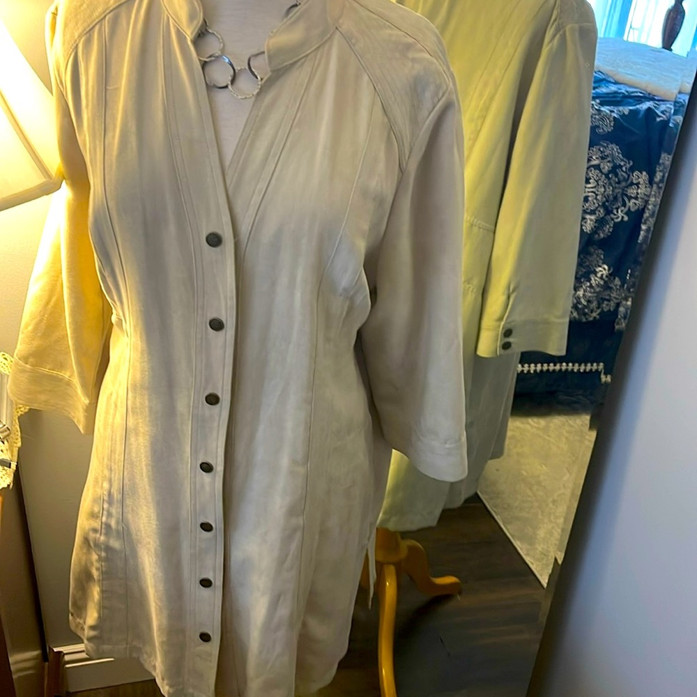 Christopher & Banks micro suede overcoat